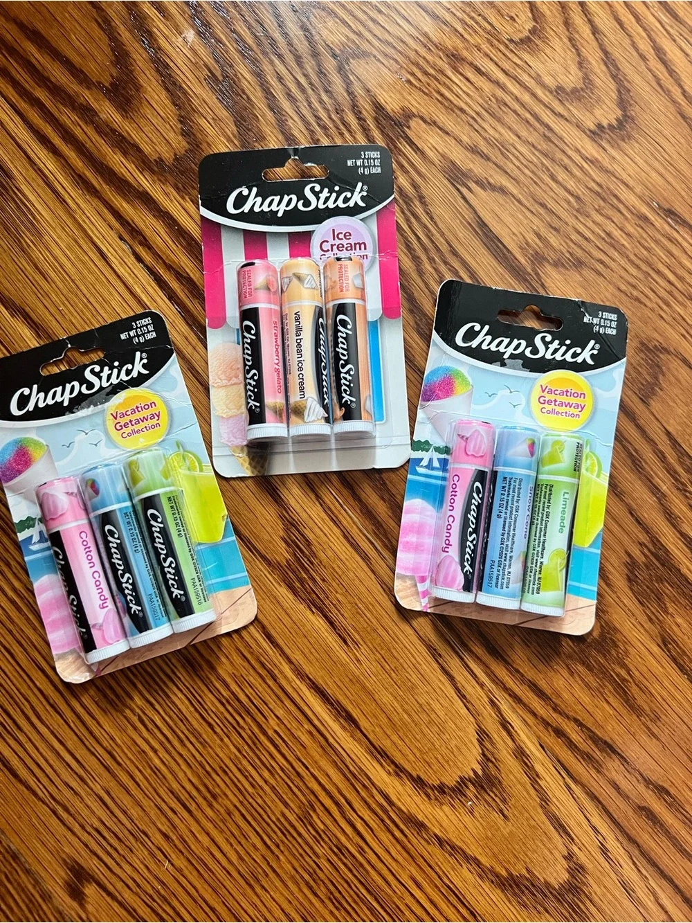 NWY ChapStick Vacation Getaway & Ice Cream Lip Balm Trio Pack Bundle